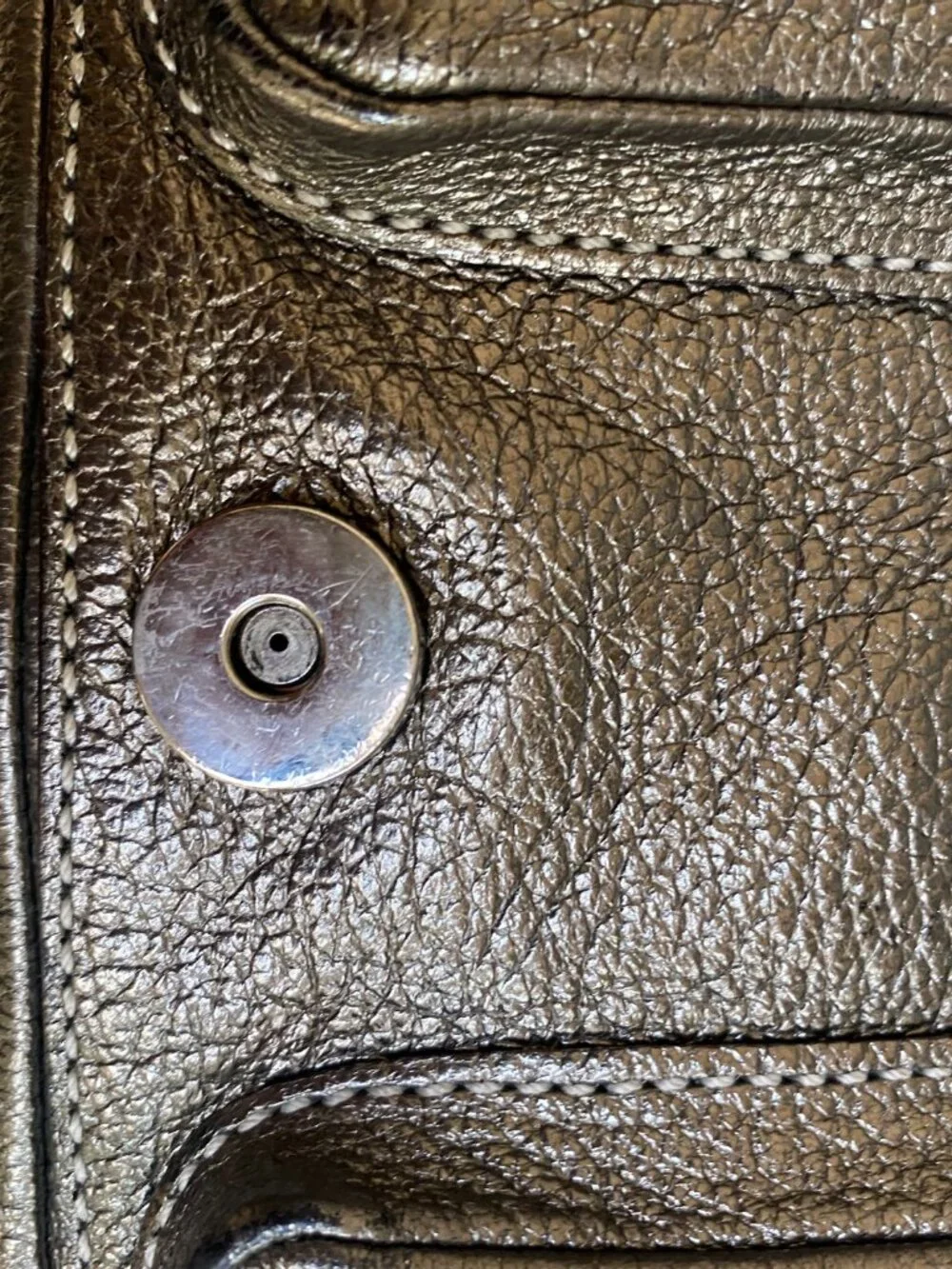 Vintage Coach Metallic Leather Chelsea Flap Bag